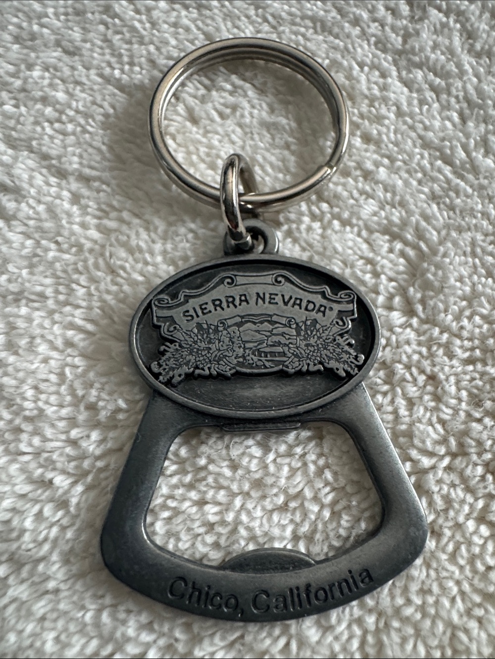 Sierra Nevada Chico, California Metal Bottle Opener Keychain - Silver